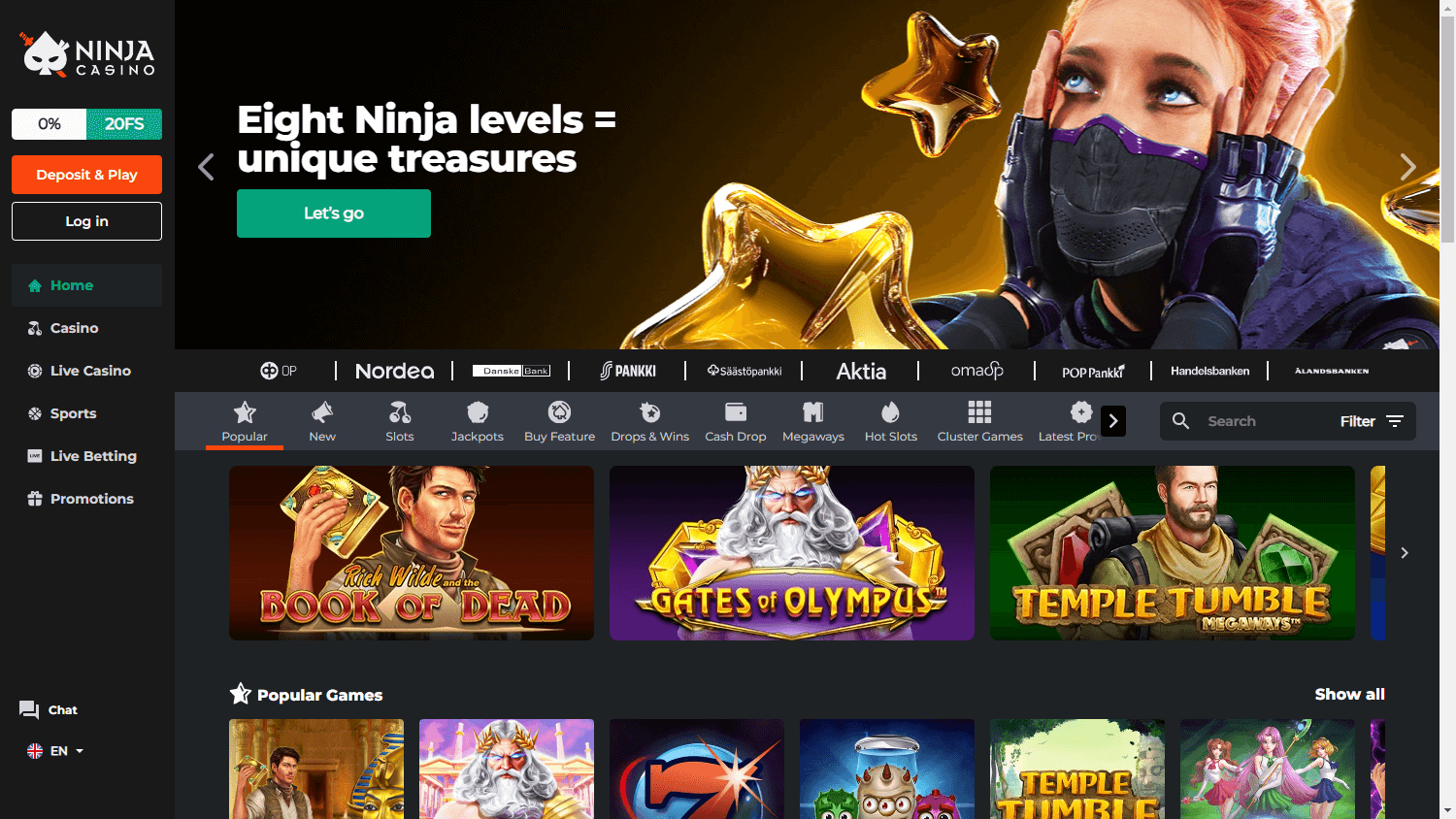 ninja_casino_homepage_desktop