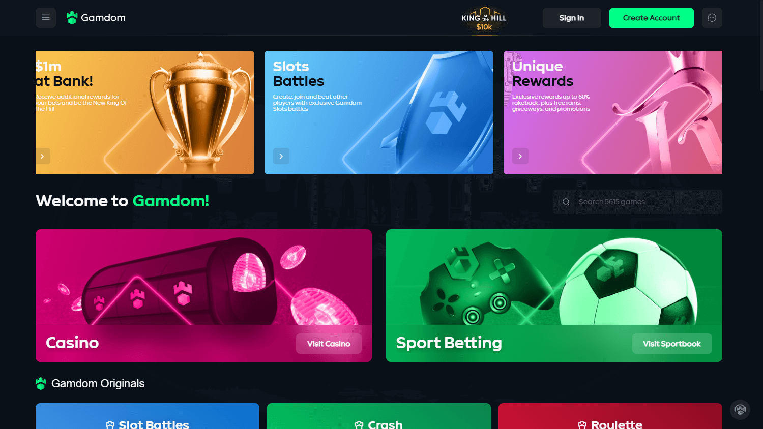 gamdom_casino_homepage_desktop