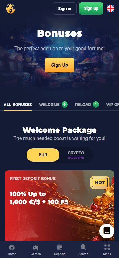 Joo Casino mobile promotions interface showcasing bonus codes