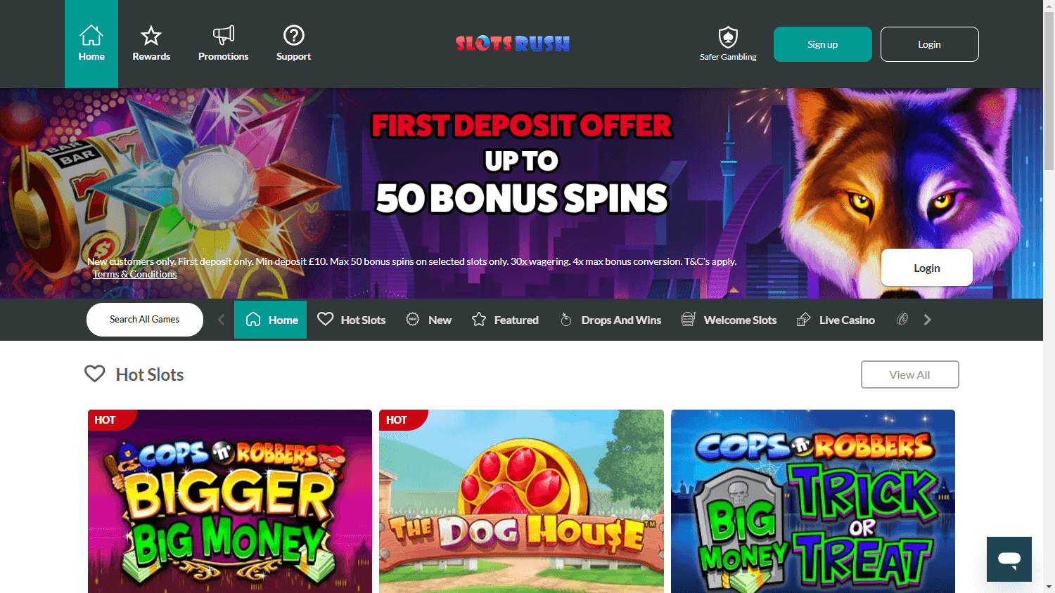 slots_rush_casino_homepage_desktop