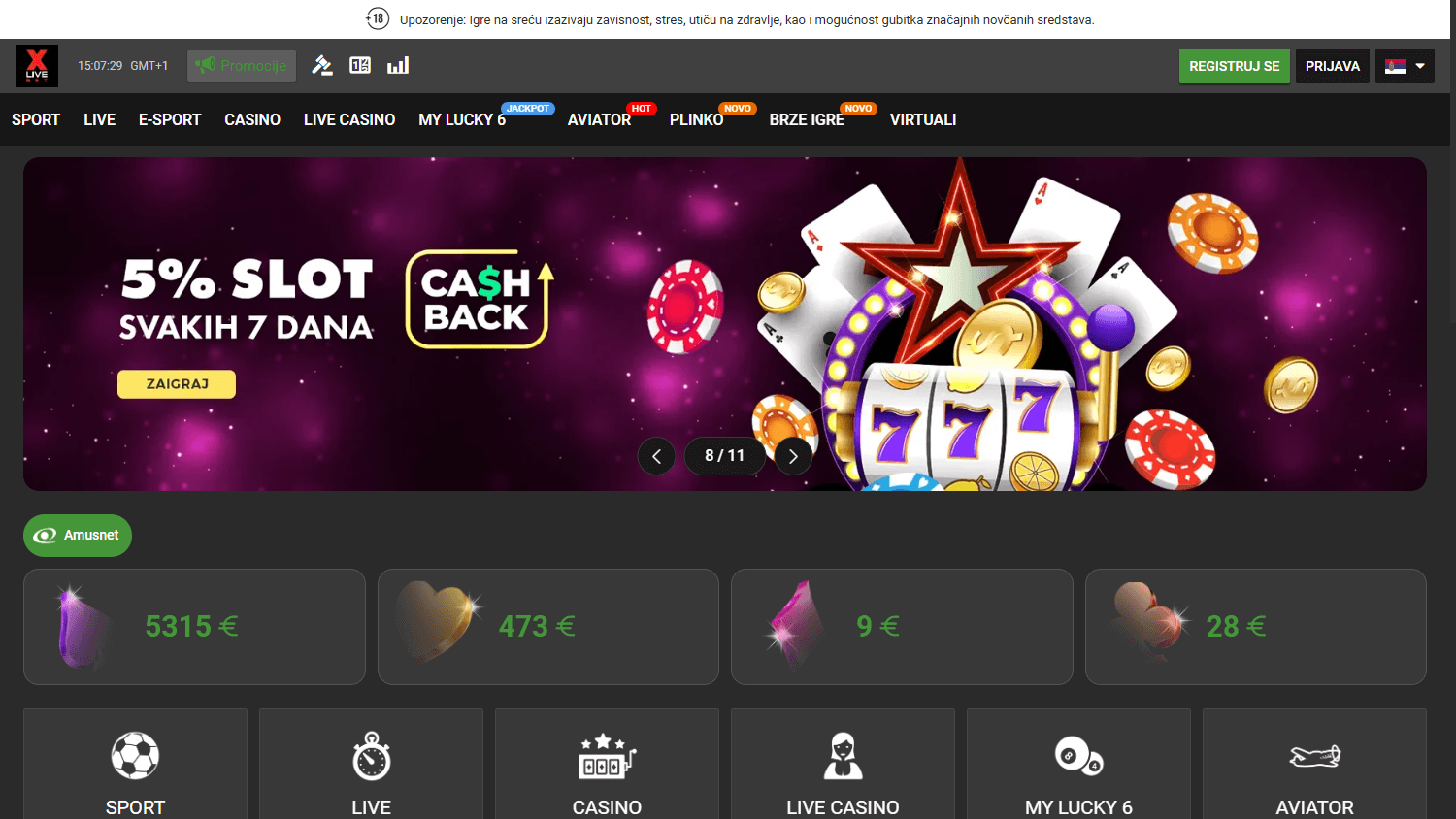 xlivebet_casino_homepage_desktop