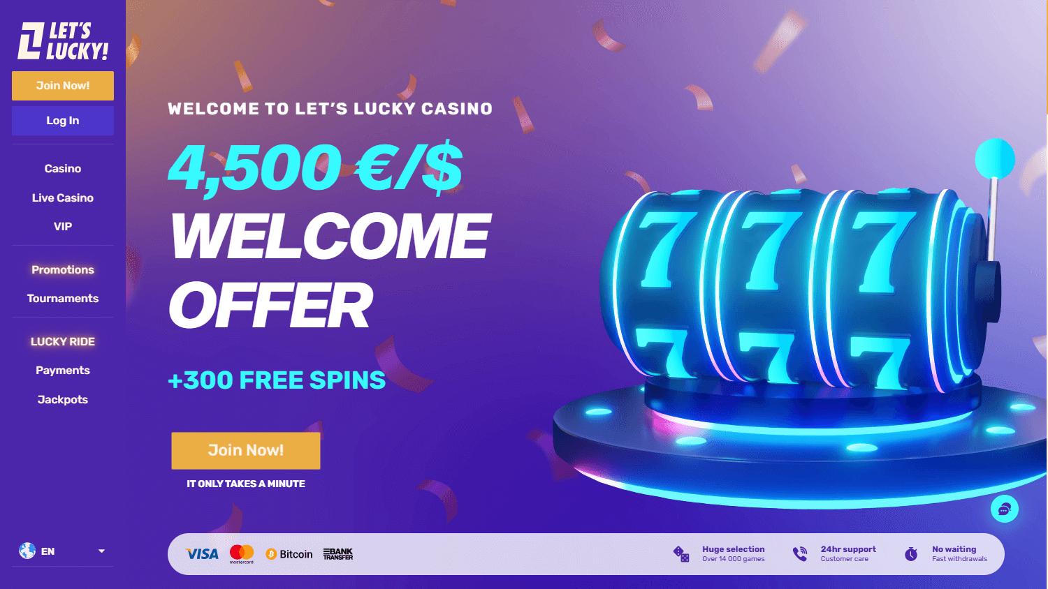 letslucky_casino_homepage_desktop