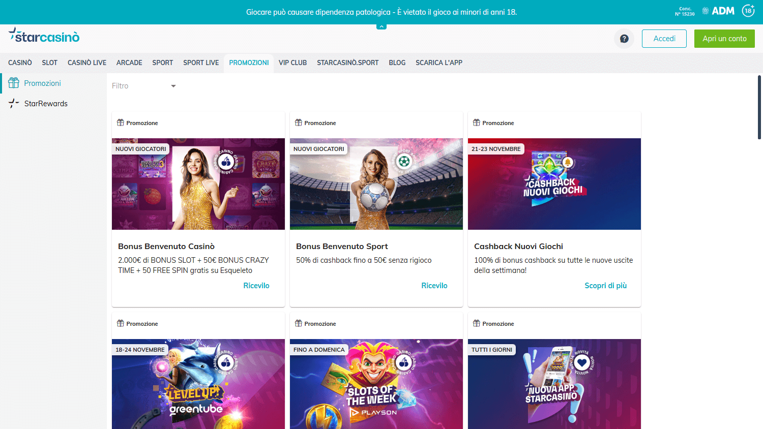 Starcasinò online