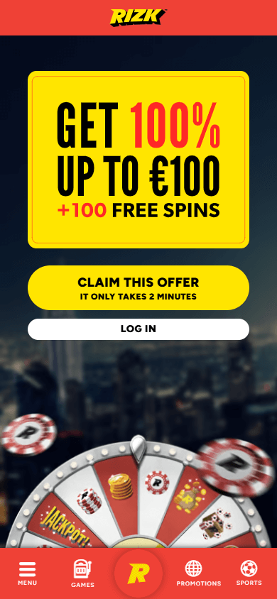 Rizk Casino mobiilisivusto