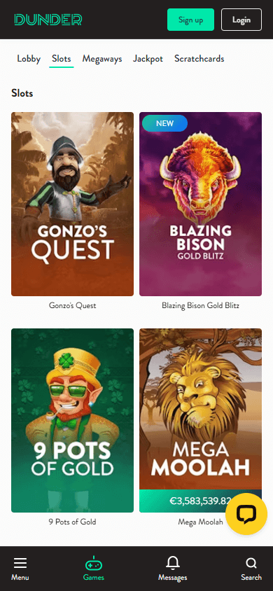 Dunder Casino Promotions