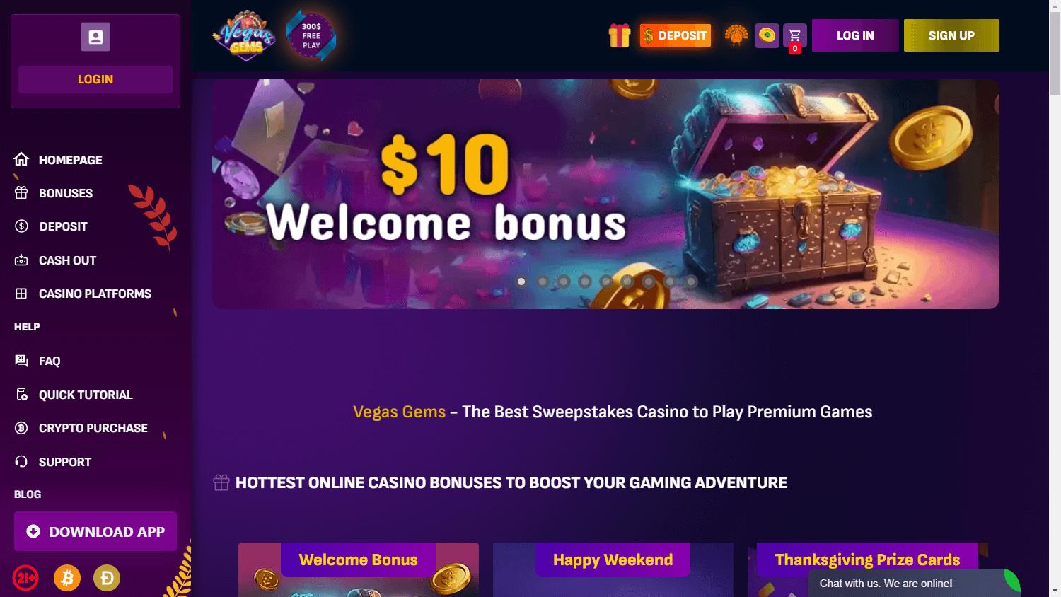 vegasgems_casino_homepage_desktop