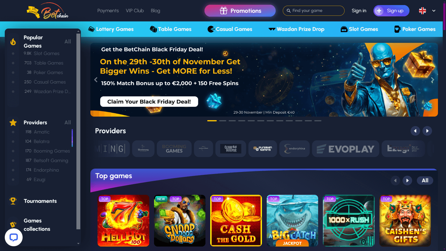 betchain_casino_homepage_desktop