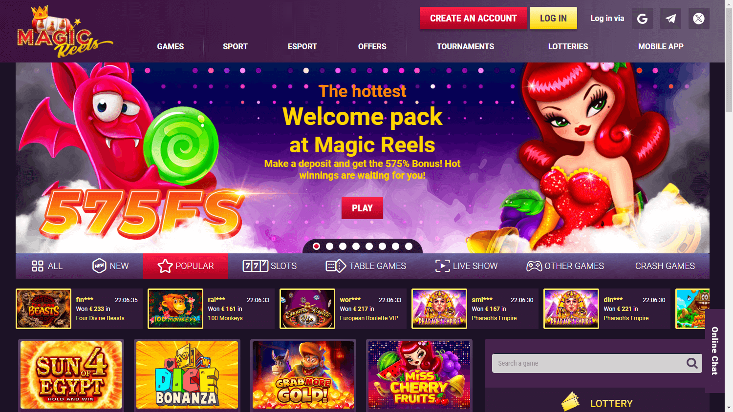 Magic_Reels_Casino_homepage_desktop