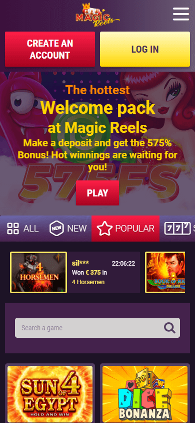 Magic_Reels_Casino_homepage_mobile