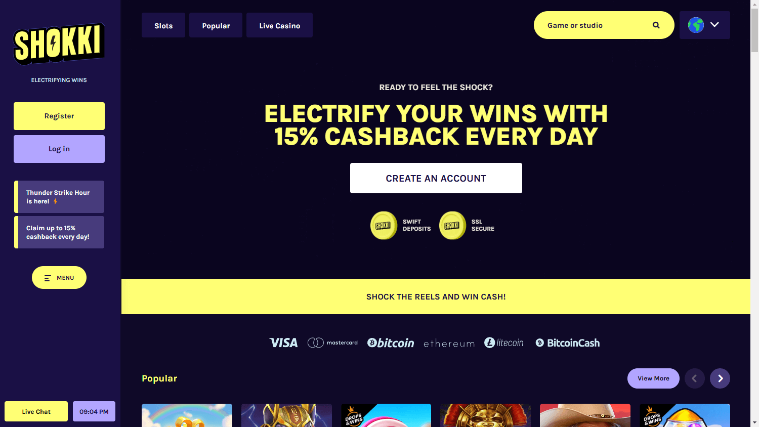 shokki_casino_homepage_desktop