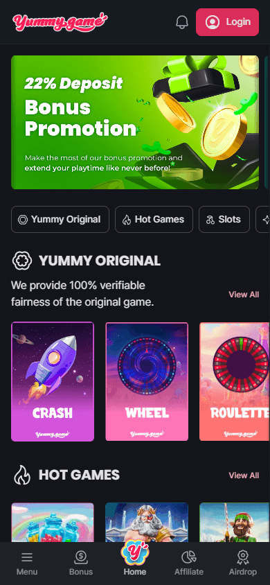 yummygame_casino_homepage_mobile