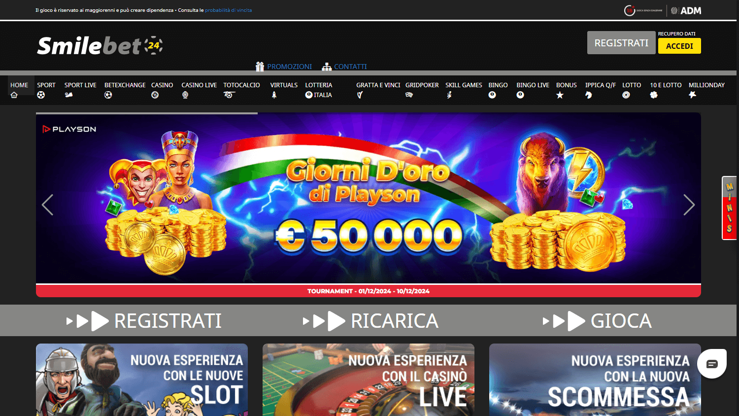 smilebet24_casino_homepage_desktop