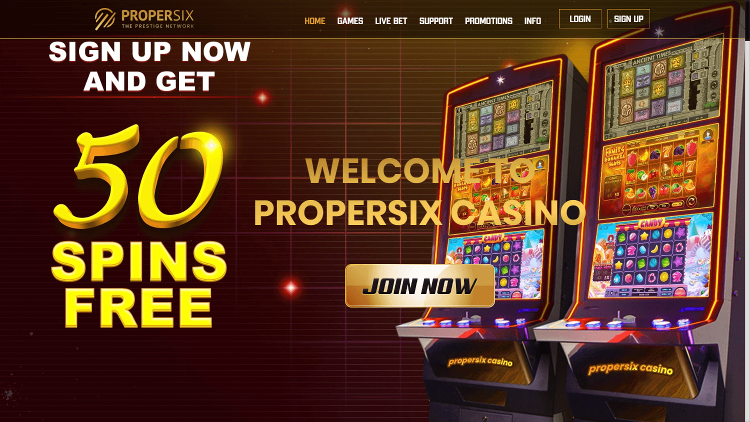 ProperSix_Casino_homepage_desktop