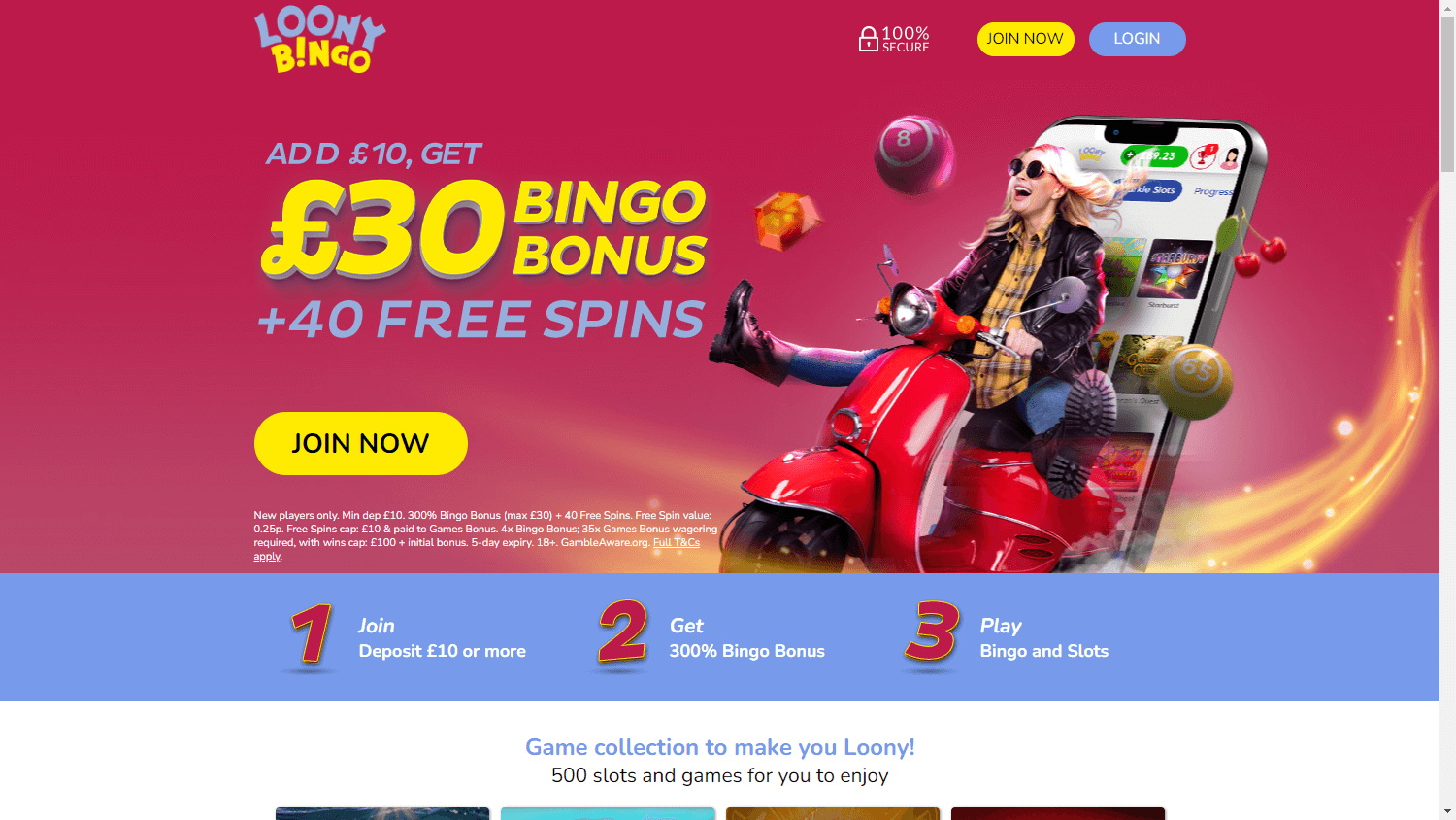 Loony_Bingo_Casino_homepage_desktop