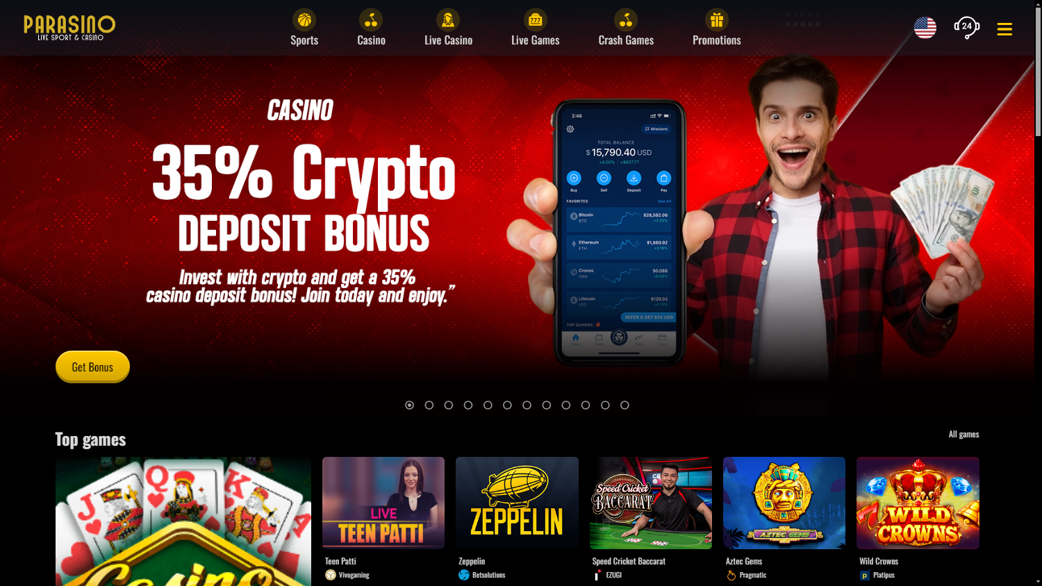 Parasino_Casino_homepage_desktop