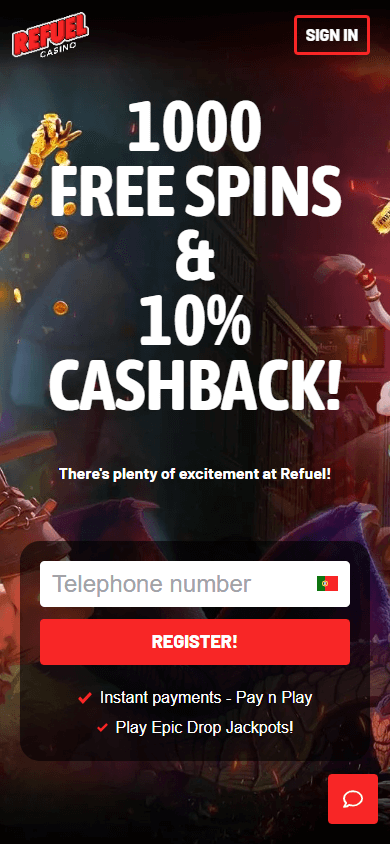 Refuel_Casino_homepage_mobile