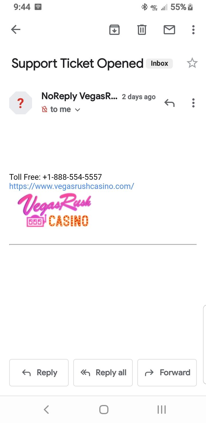 Vegas Rush Casino Parte Dei Crediti Del Giocatore E Stata Confiscata