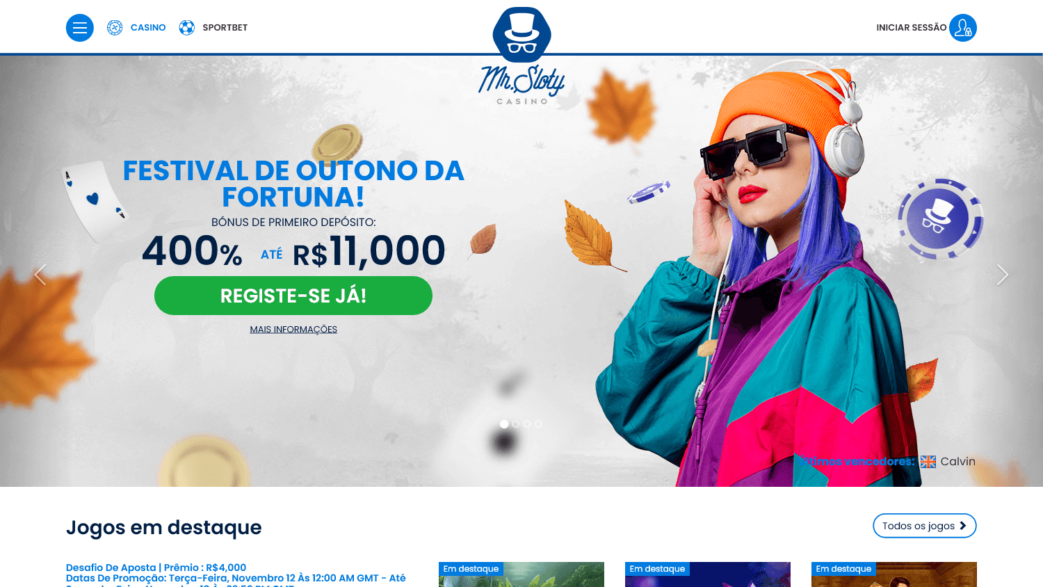 Mr Sloty Casino Homepage Review