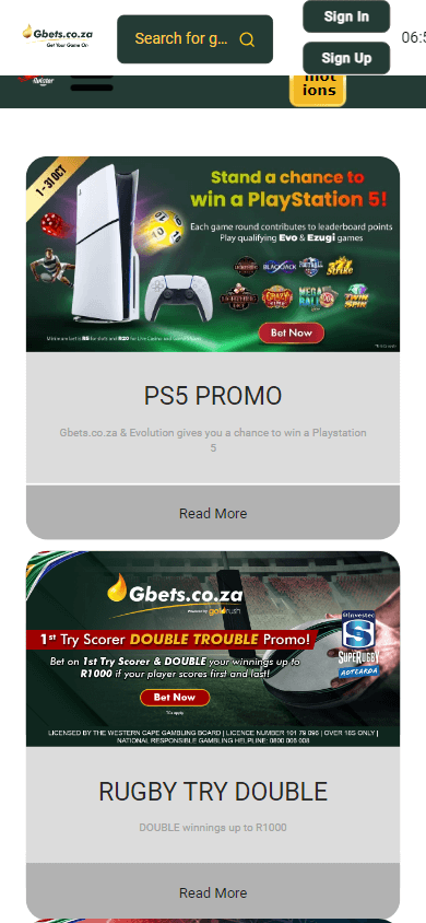 gbets_casino_za_promotions_mobile