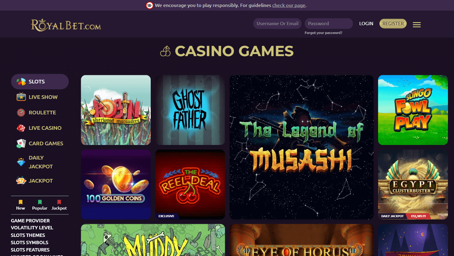 ekskluzywny Royal Game Casino bonus dla nowego gracza baner promocyjny