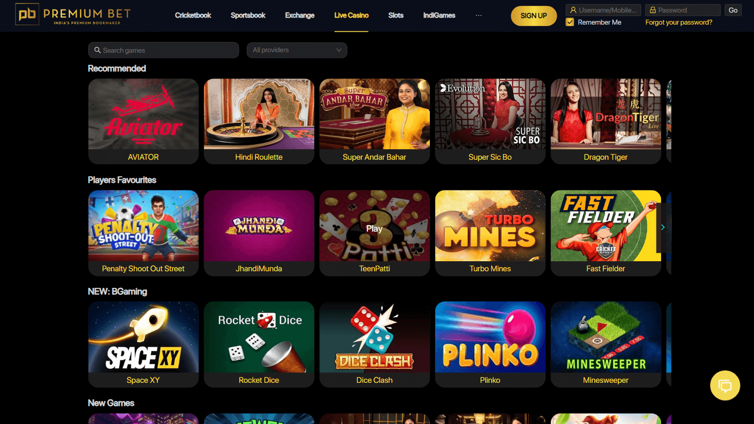 premiumbet_casino_in_homepage_desktop