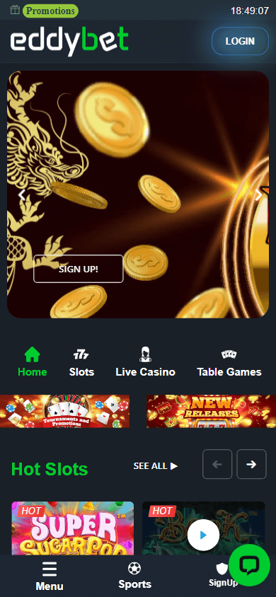 eddybet_casino_homepage_mobile