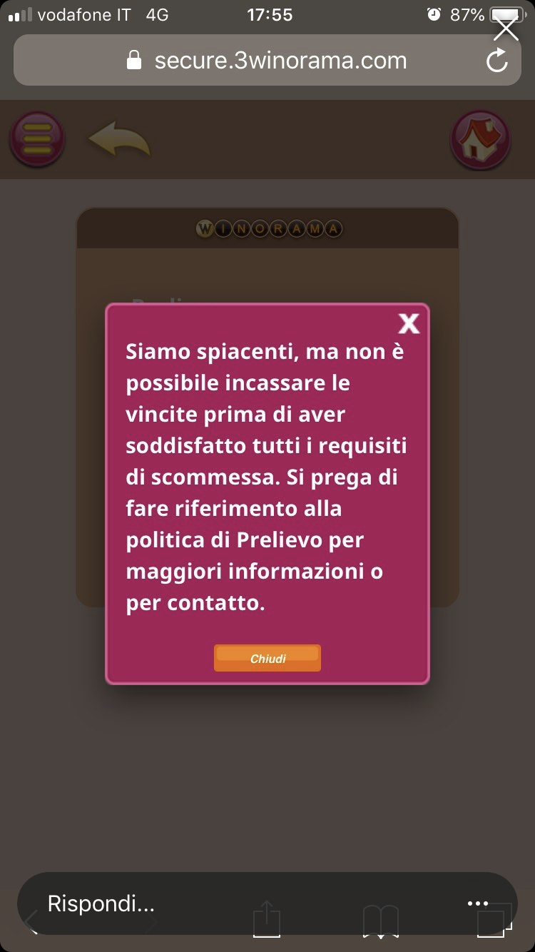 Winorama Casino - Player’s struggling to withdraw his winnings.