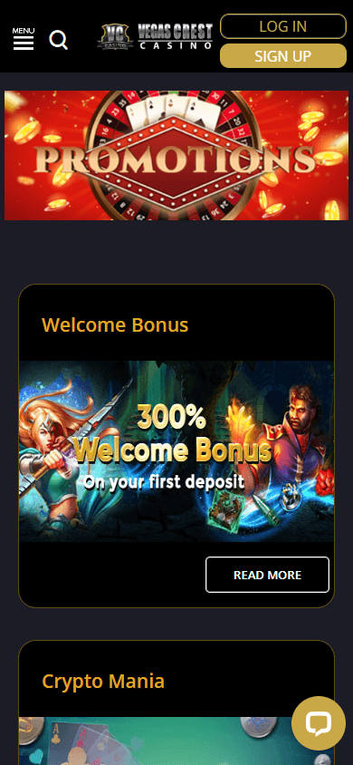 vegas crest código de bônus