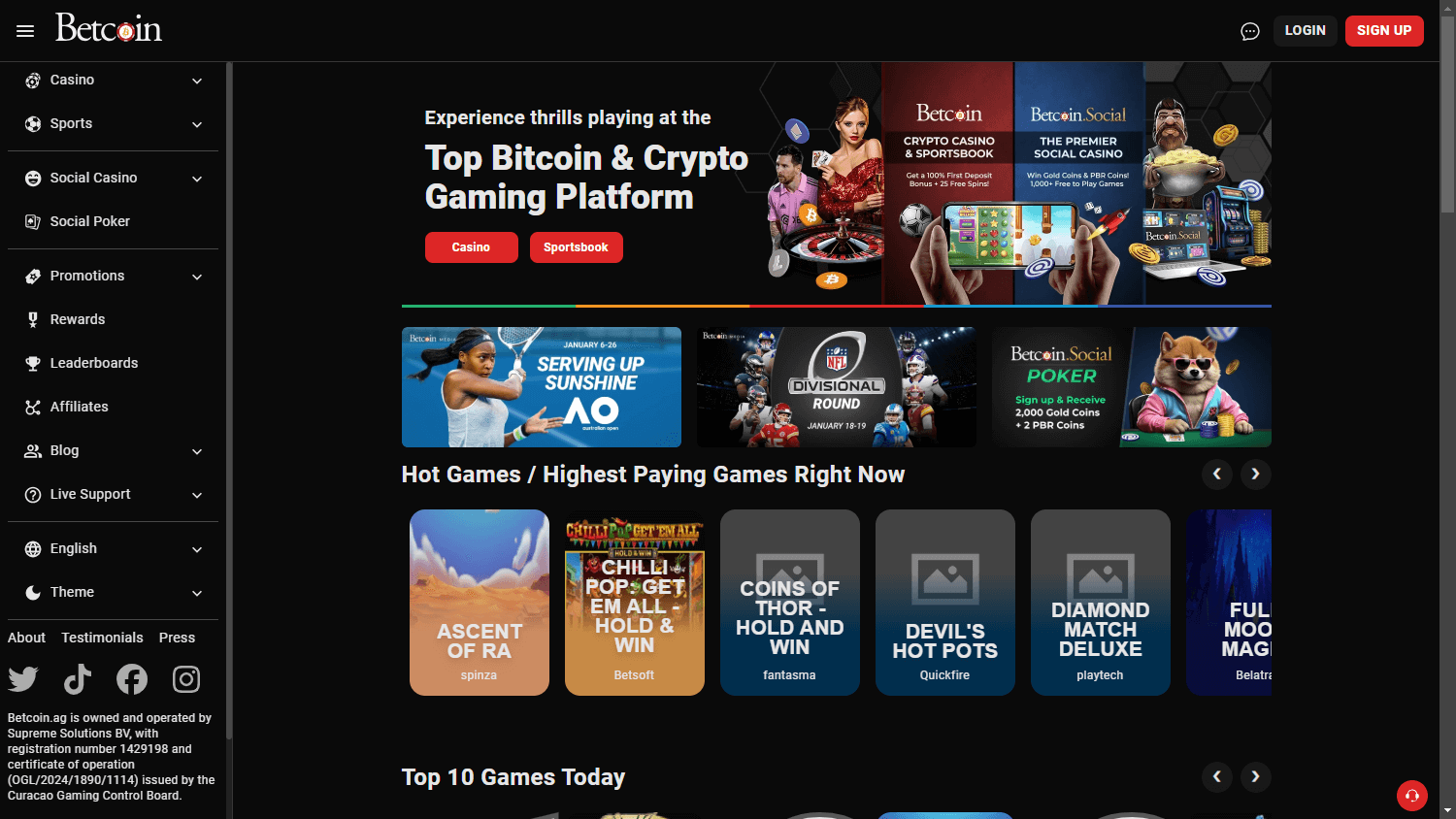 Betcoin.ag_Casino_homepage_desktop