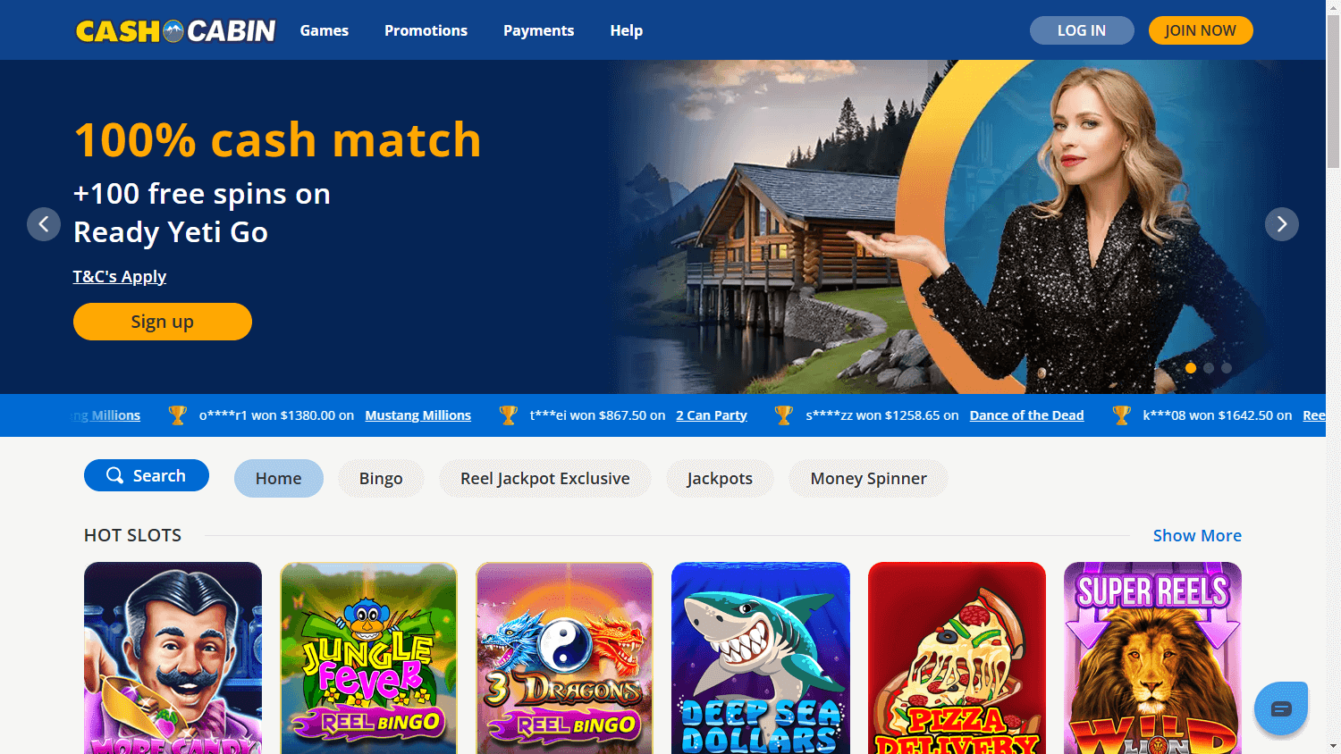 Cash_Cabin_Casino_homepage_desktop