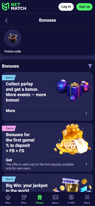 Betmatch promóciós kódok