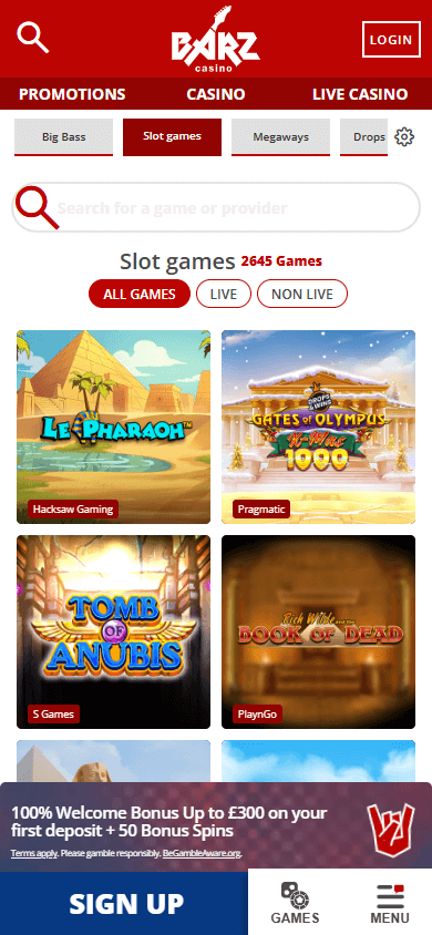Barz Casino Game Gallery