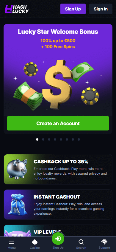 hashlucky_casino_homepage_mobile