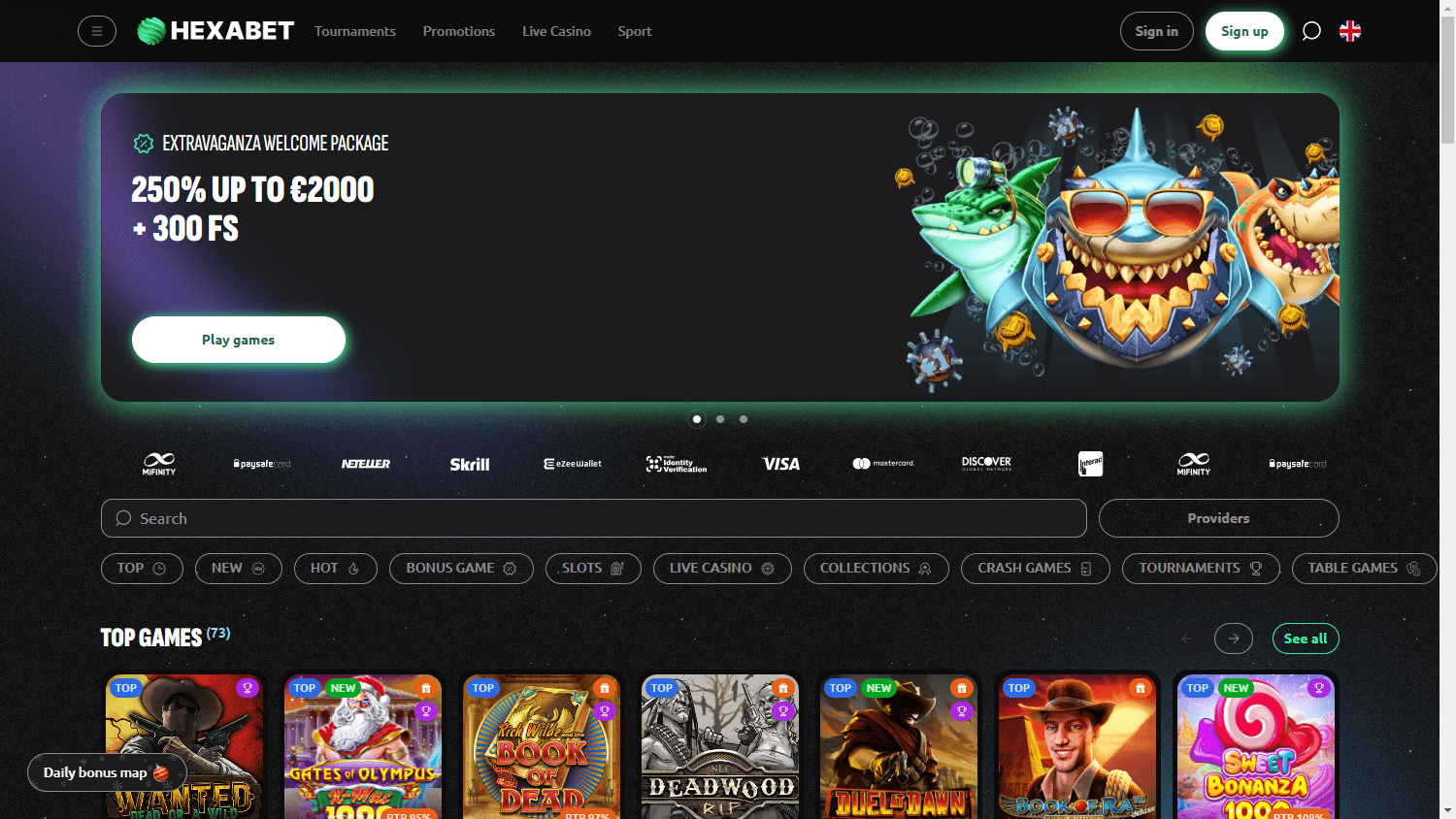 hexabet_casino_homepage_desktop