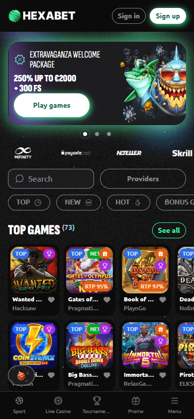 hexabet_casino_homepage_mobile