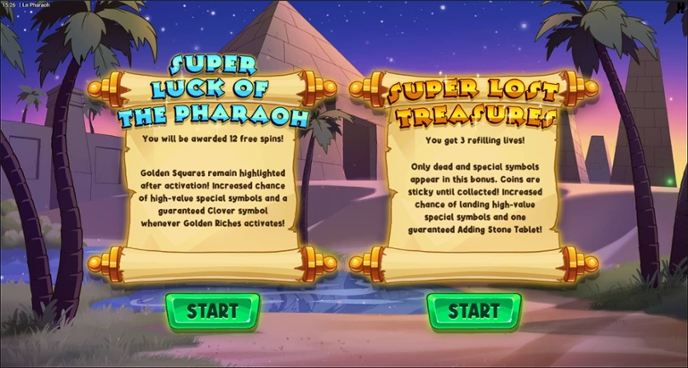 Le Pharaoh - Free Spins choice