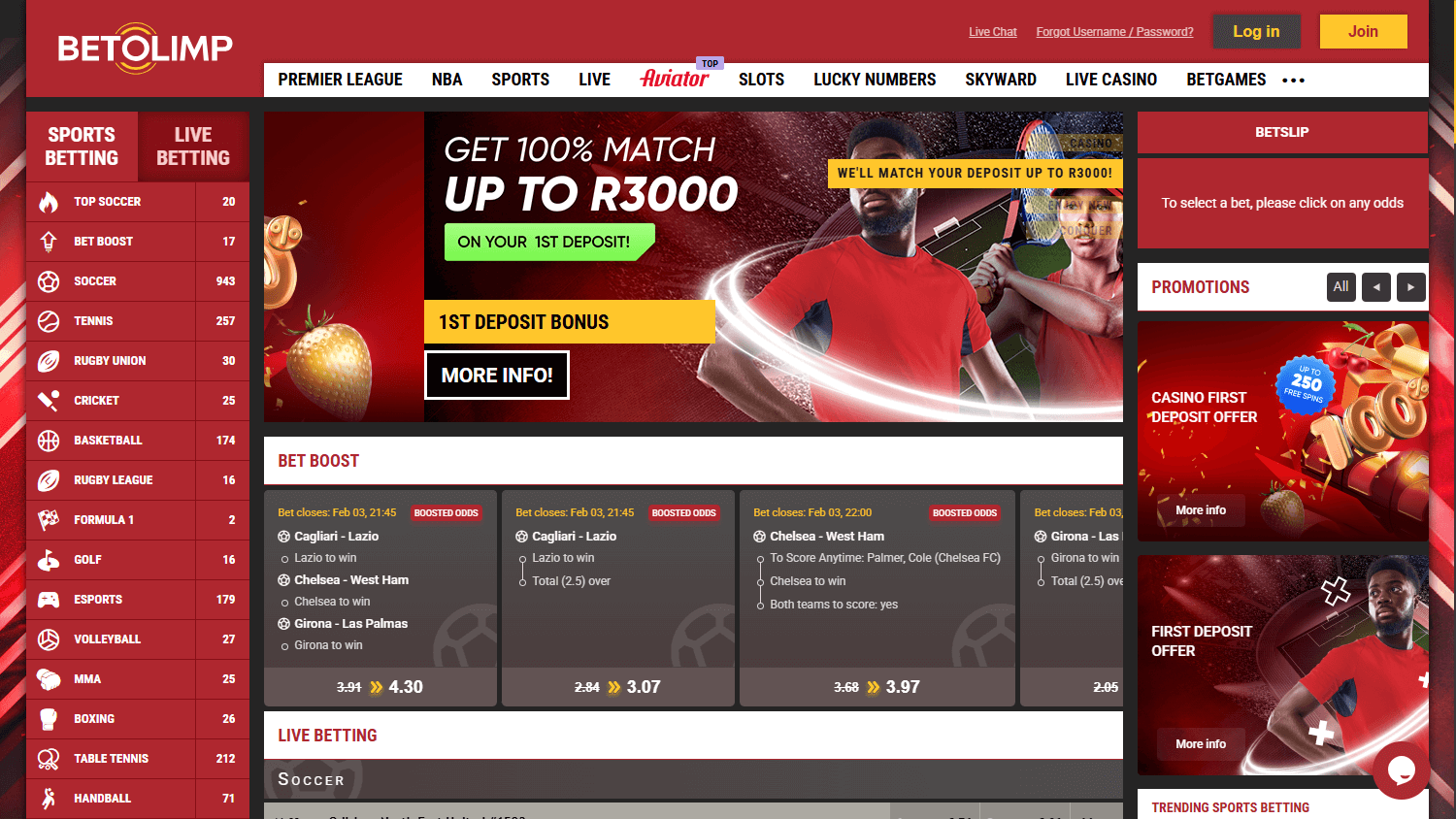 BetOlimp_Casino_ZA_homepage_desktop