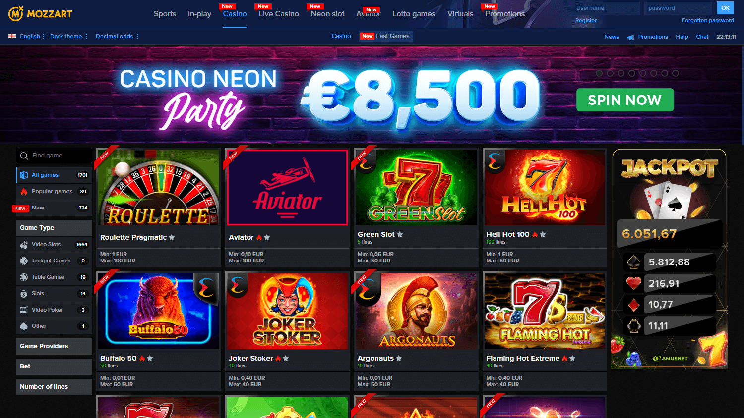 Mozzart_Casino_game_gallery_desktop