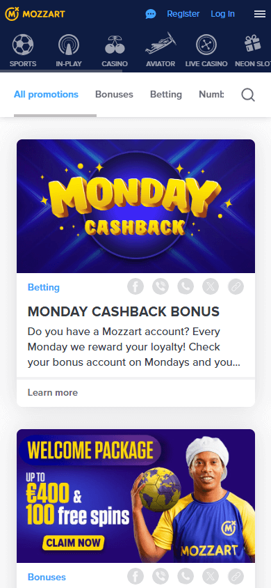 Mozzart casino bonus