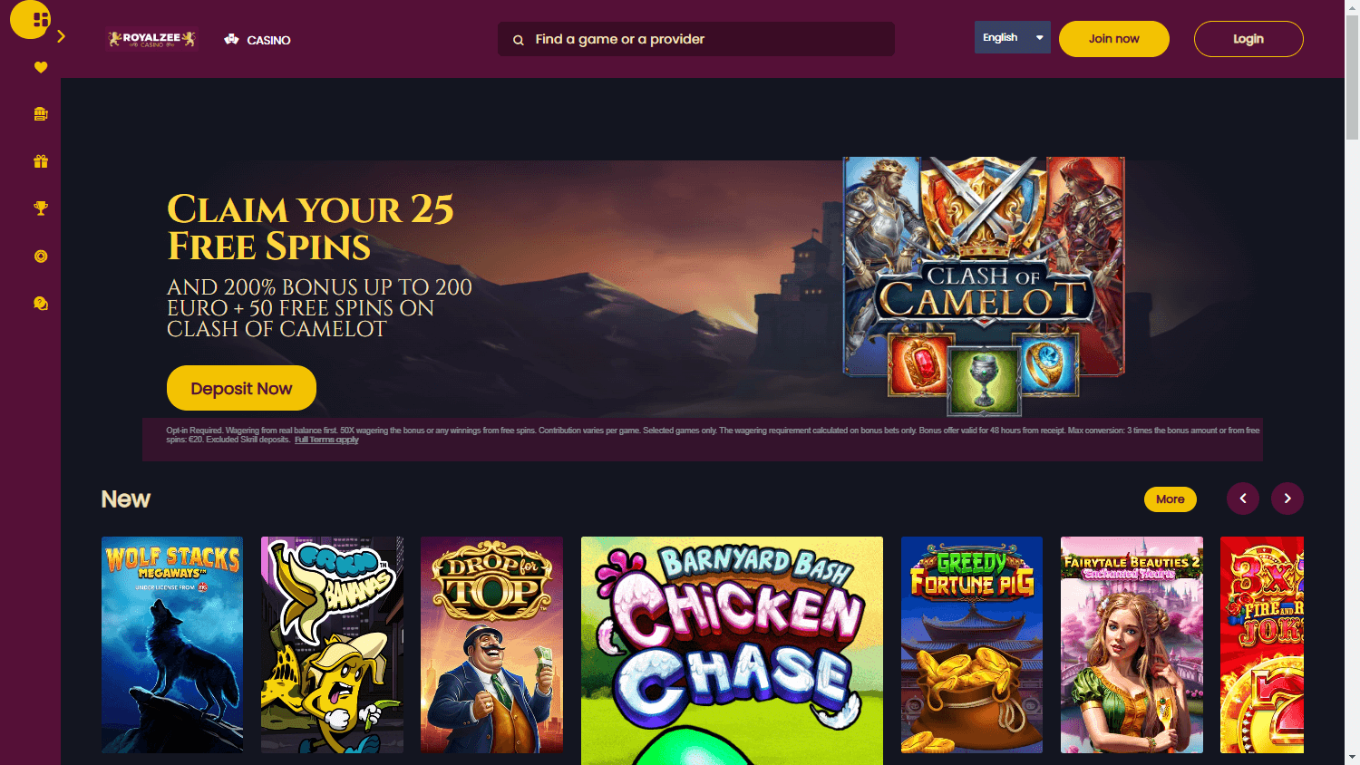 Royalzee_Casino_homepage_desktop