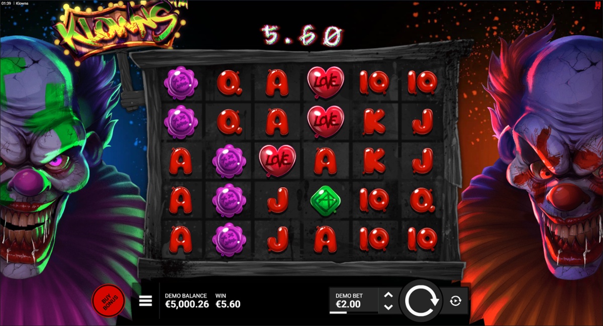 Klowns slot base game win