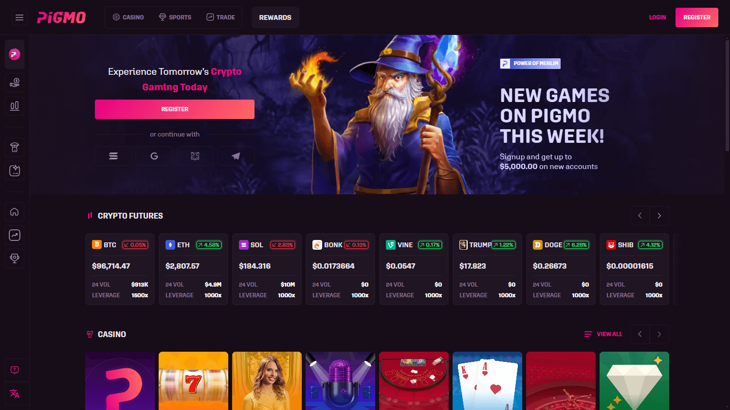 Pigmo_Casino_homepage_desktop