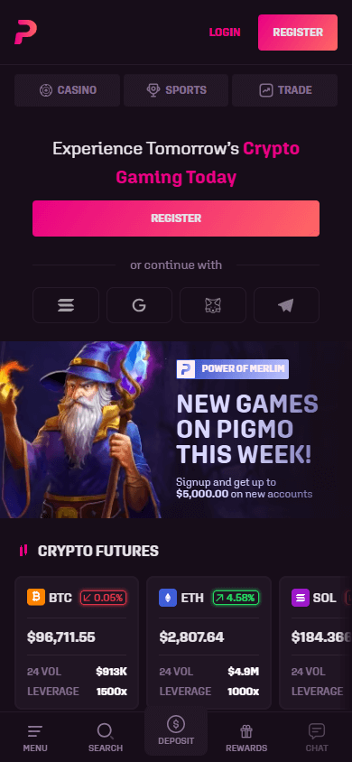 Pigmo_Casino_homepage_mobile