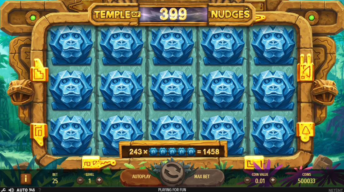 Temple of Nudges high symbols big win