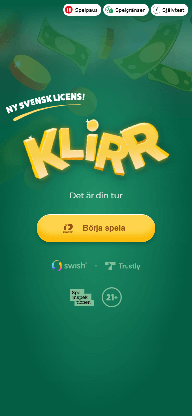 klirr_casino_homepage_mobile