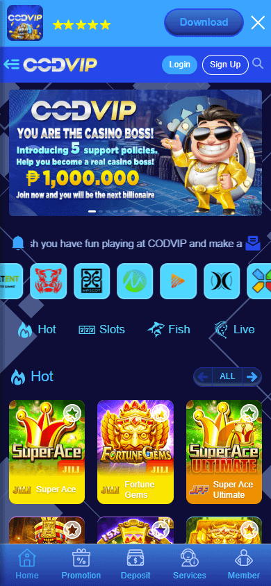 codvip_casino_homepage_mobile