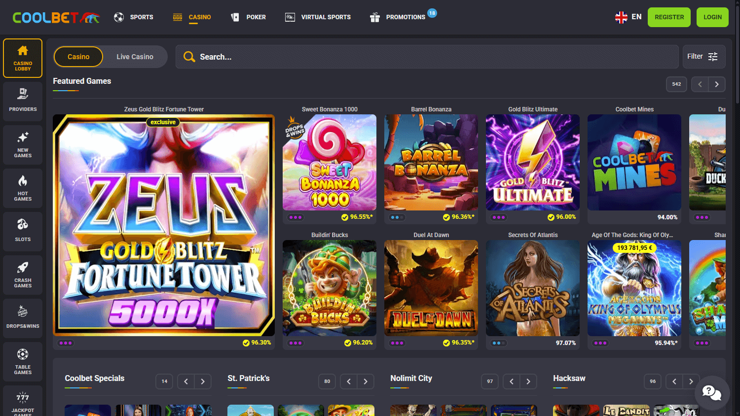 CoolBet Casino Game Gallery