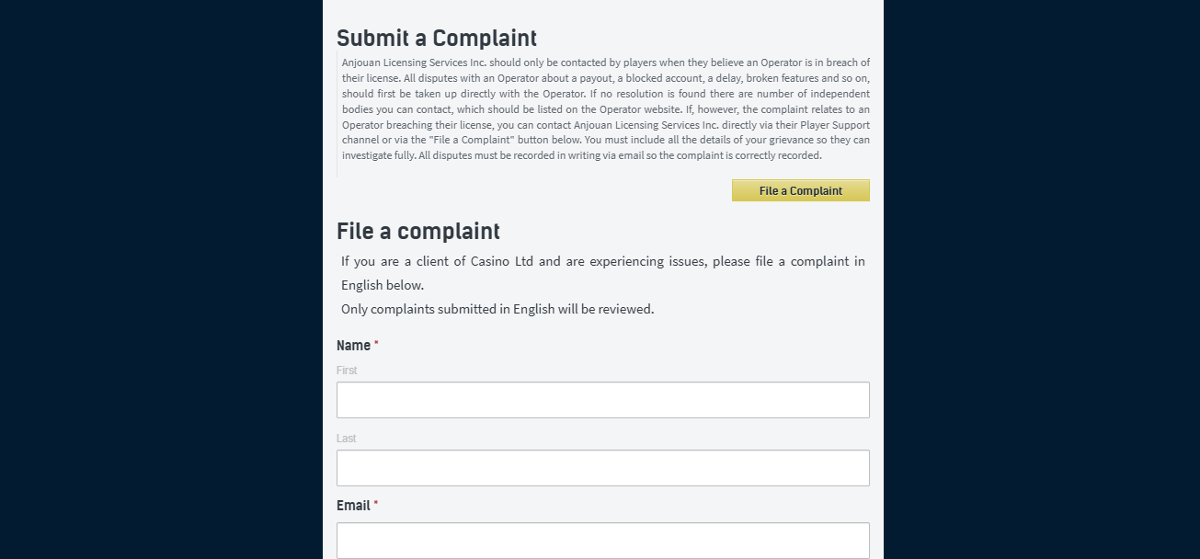 complaint form