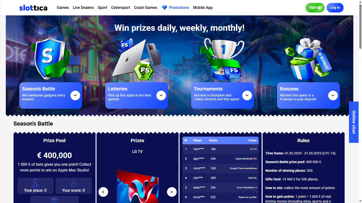 Promocje Slottica na komputerze