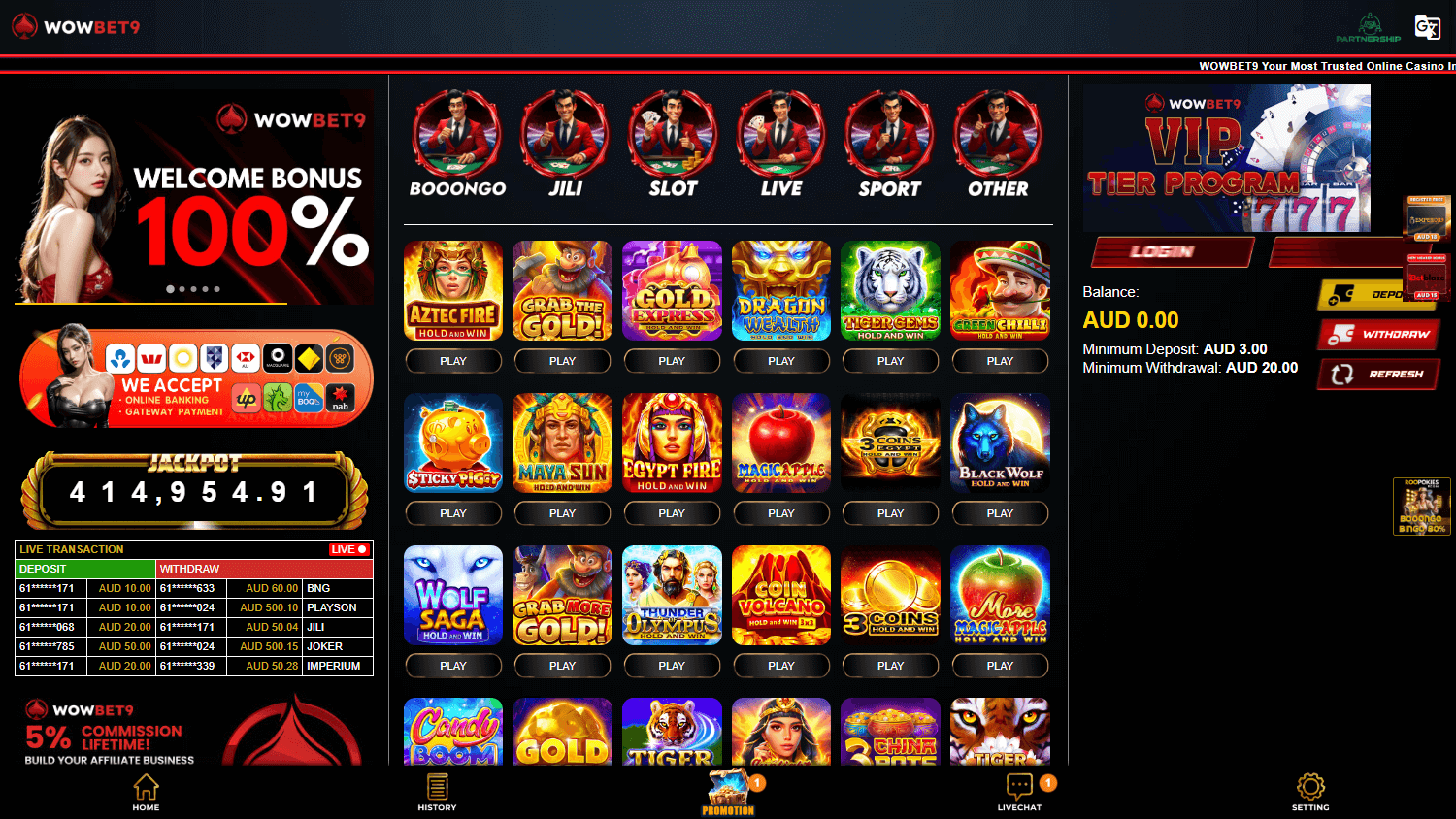 wowbet9_casino_homepage_desktop